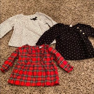 Lot of 3 Baby Girl tops for Fall/Winter
